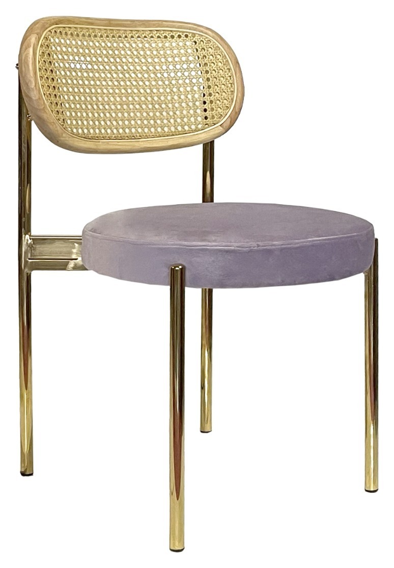 Стул Modern Gold, Natural Rotango + Pale Orchid