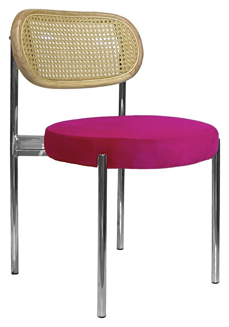 Стул Modern Silver, Natural Rotango + Inviting fuchsia