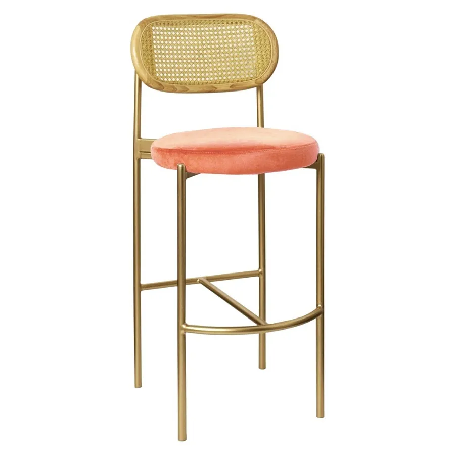 Стул барный Modern Comfy, Natural Rotango+Eachy Peachy (любой цвет каркаса) - Фото основное 1