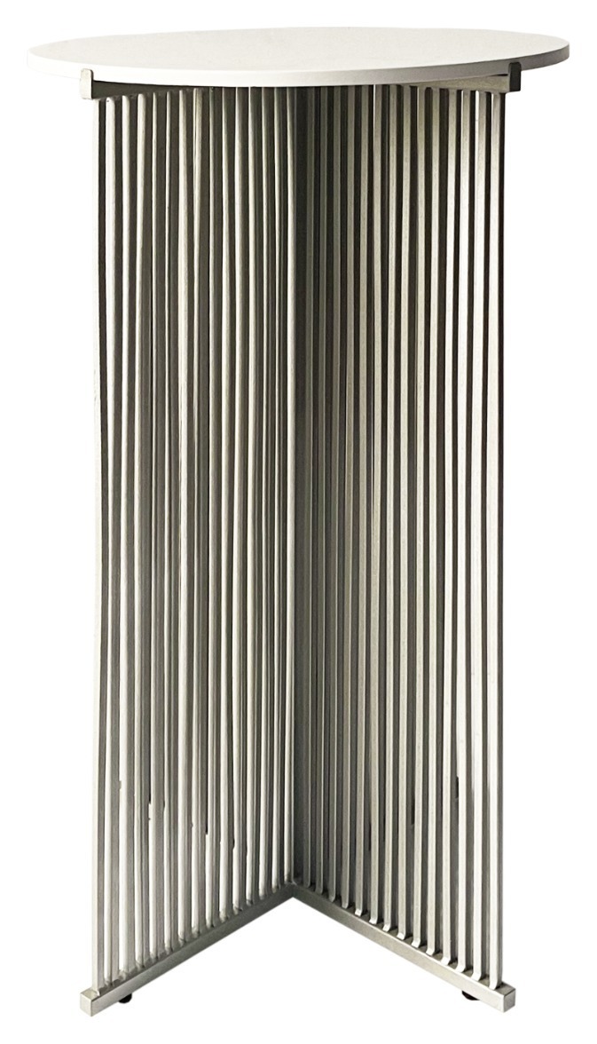 Коктейльный стол Shredder Silver Circle c белой столешницей