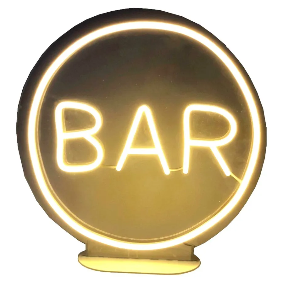 Неоновая надпись на подставке "Bar" - Фото миниатюра 1