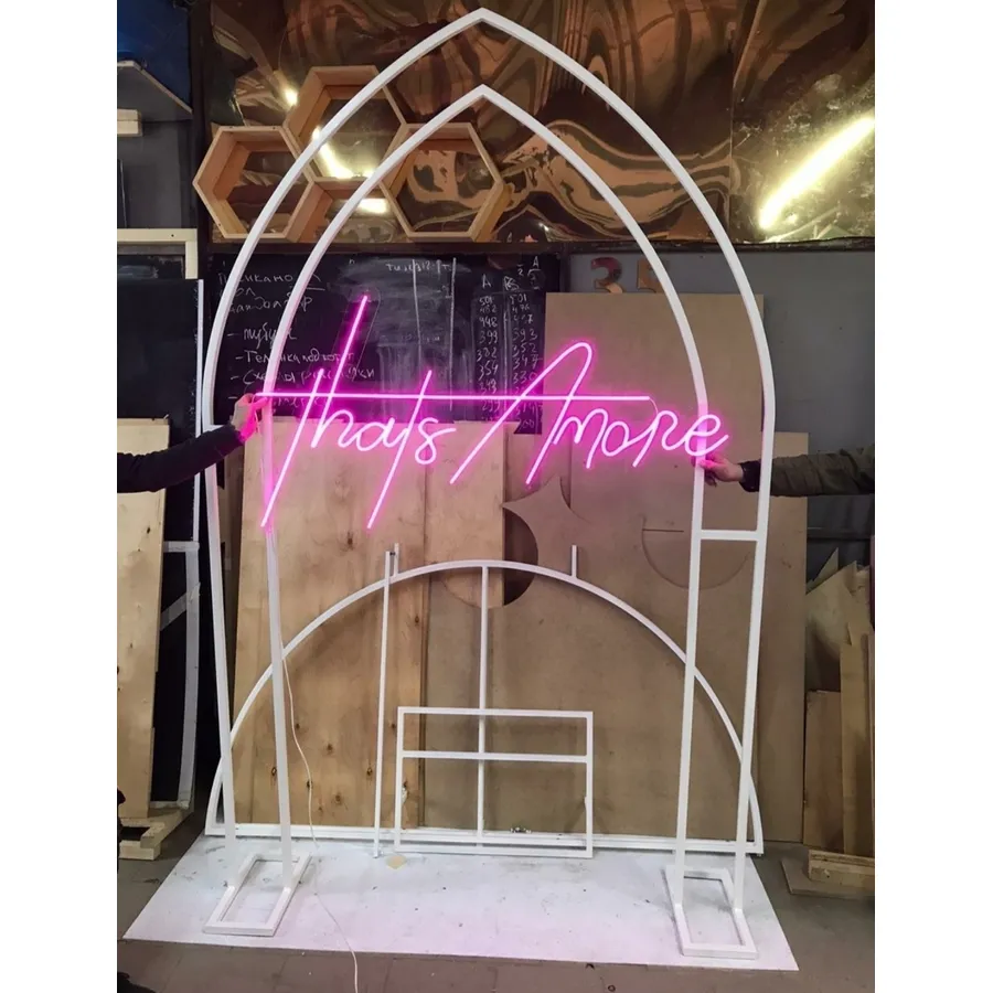 Неоновая надпись "That's Amore", розовая - Фото миниатюра 3