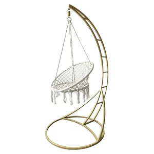 Качели плетеные Macrame с металлическим каркасом для подвеса - Фото 1