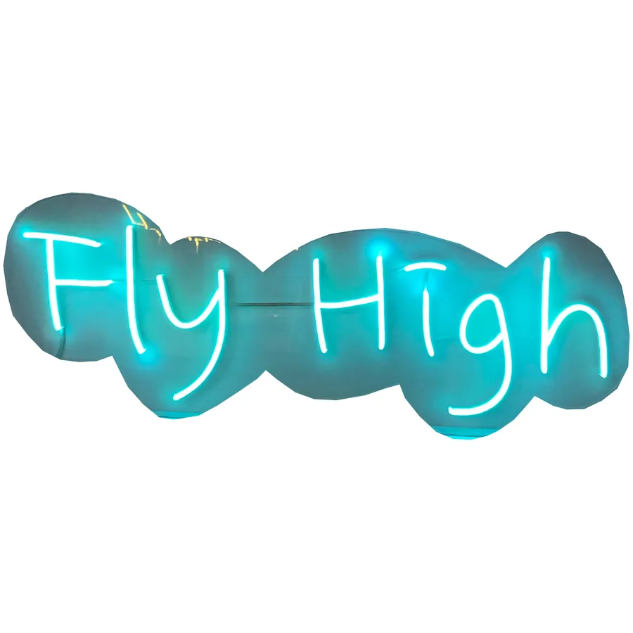 Неоновая надпись "Fly High" - Фото миниатюра 2