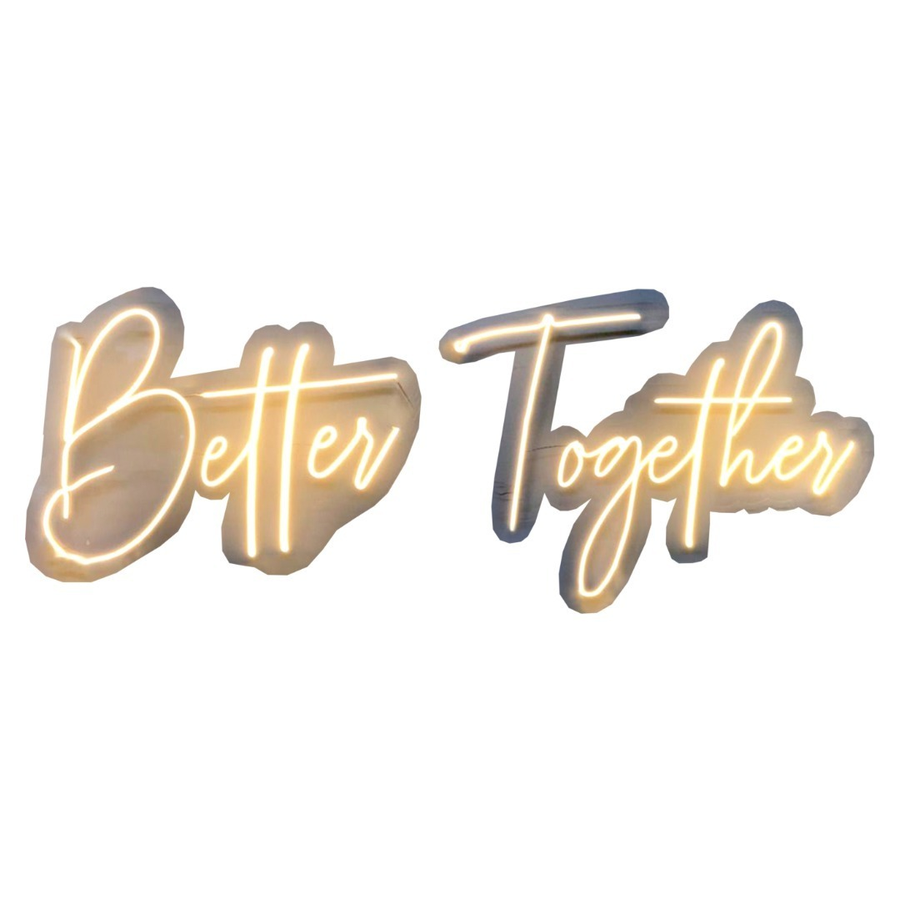 Неоновая надпись "Better Together" (желтая) - Фото основное 1