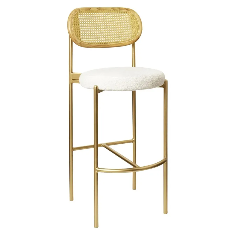 Стул барный Modern Comfy, Natural Rotango+Teddy (любой цвет каркаса) - Фото основное 1