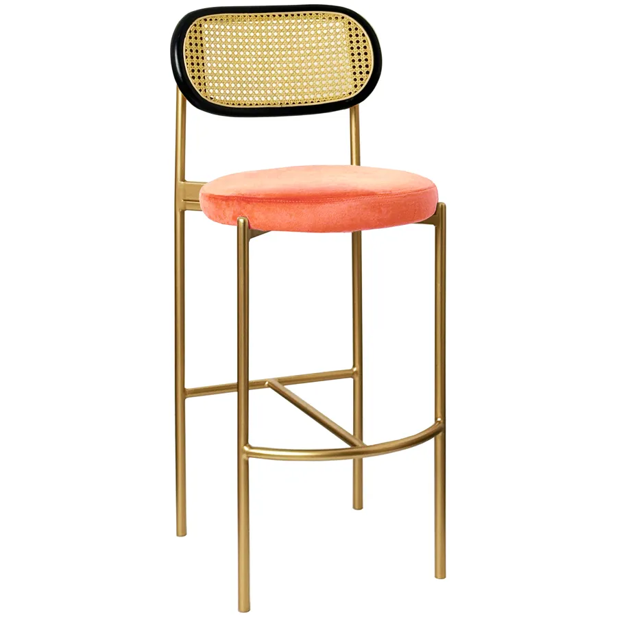 Стул барный Modern Comfy, Black Rotango+Eachy Peachy  (любой цвет каркаса) - Фото миниатюра 1