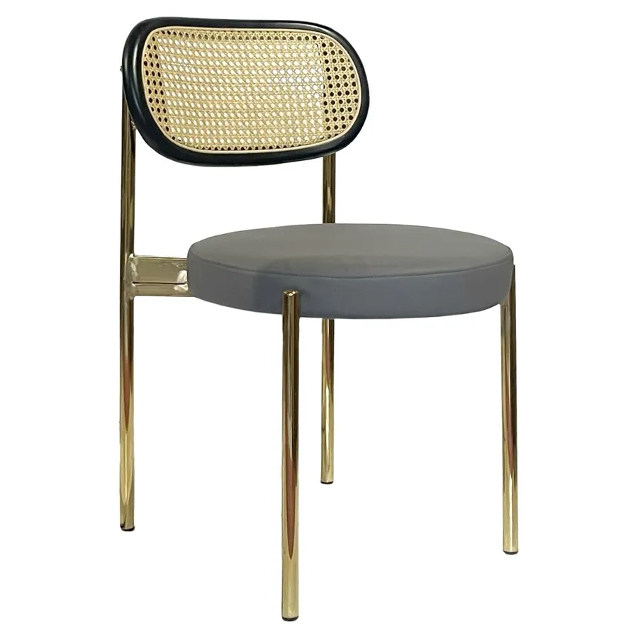 Стул Modern Gold, Black Rotango + Basic серый (ЭКО-КОЖА) - Фото миниатюра 1