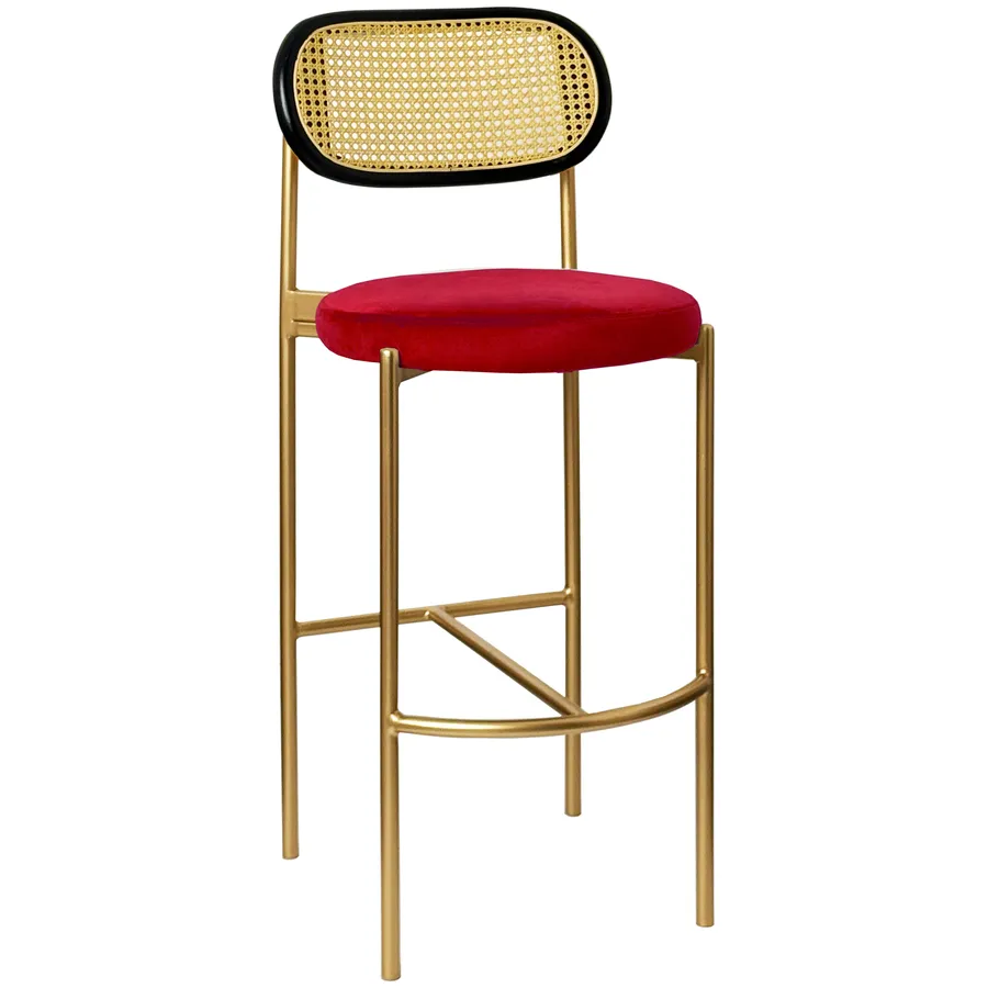 Стул барный Modern Comfy, Black Rotango+Passion Expression (малиново-красный);  (любой цвет каркаса) - Фото миниатюра 1