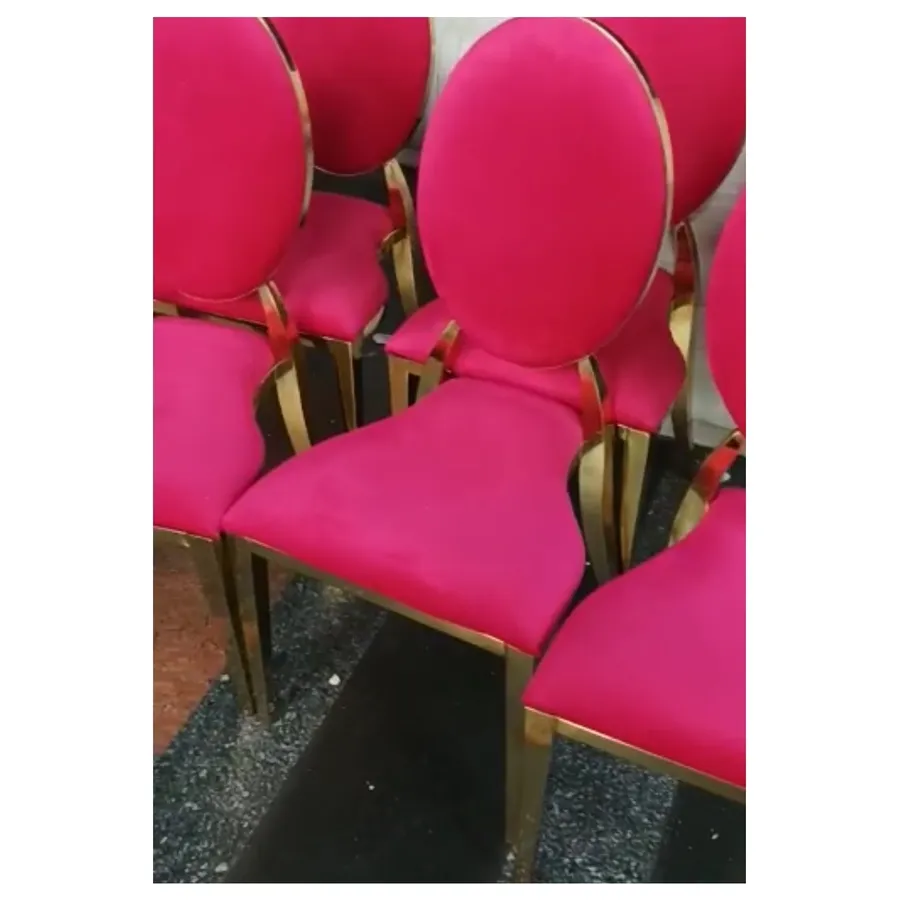 Стул Washington Gold, велюр малиновый/красный - Фото миниатюра 3