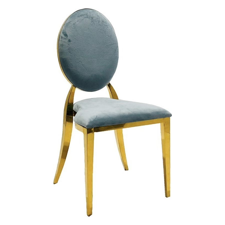 Стул Washington Gold, велюр серо-голубой - Фото миниатюра 1