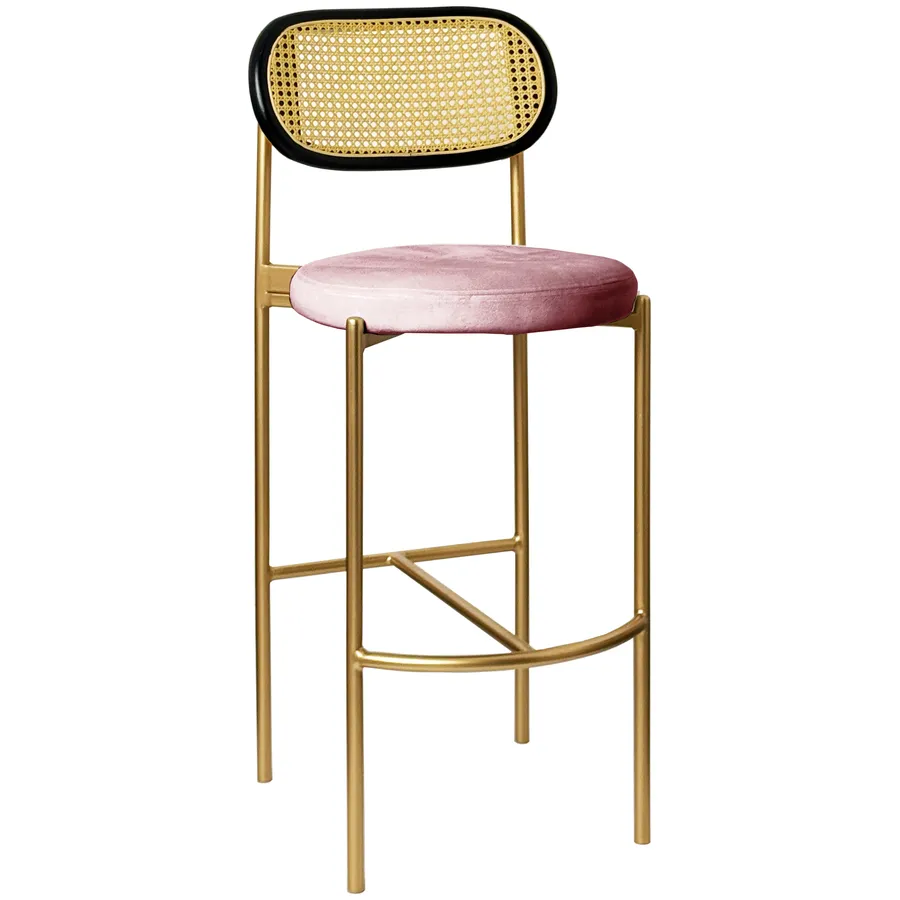 Стул барный Modern Comfy, Black Rotango+Pink Lipstick (любой цвет каркаса) - Фото основное 1