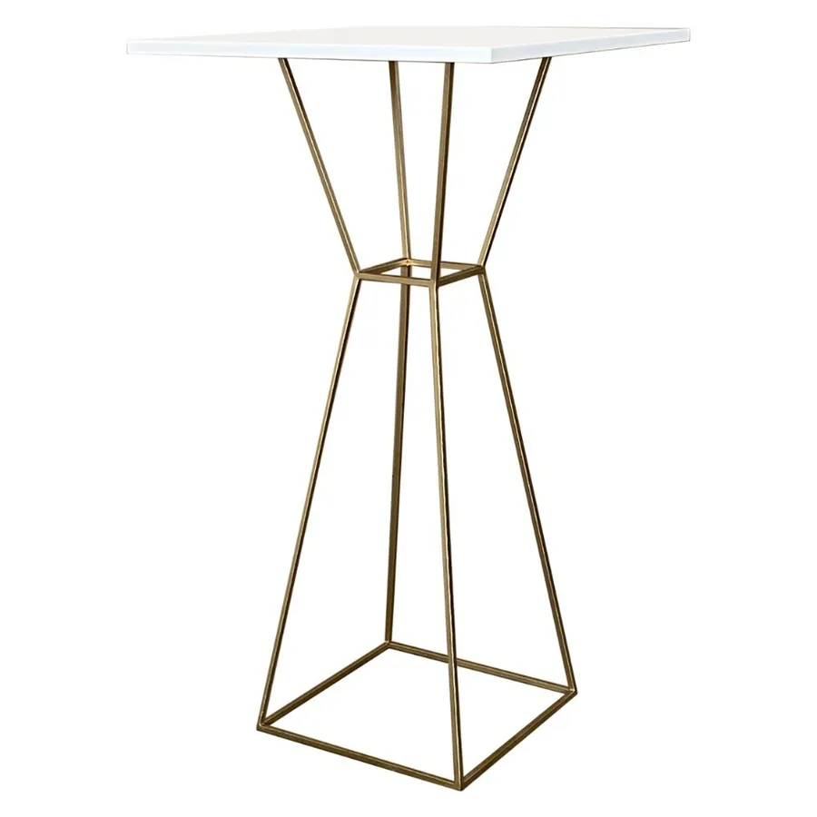 Коктейльный столик Hourglass Gold Square - Фото миниатюра 2