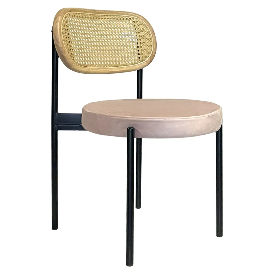 Стул Modern Black, Natural Rotango + Rose Quartz - Фото миниатюра 1