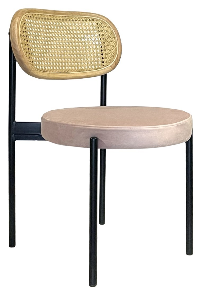 Стул Modern Black, Natural Rotango + Rose Quartz