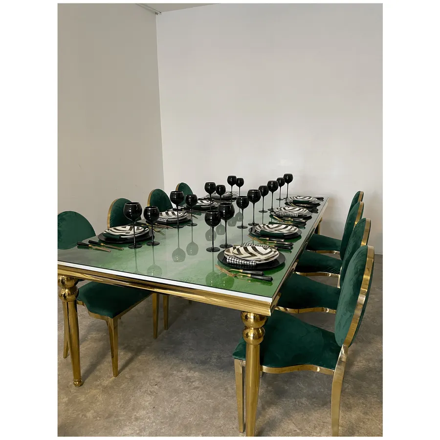 Стол Rectangle-240 Gold + печать на столешницу Print Etc. - Фото миниатюра 3