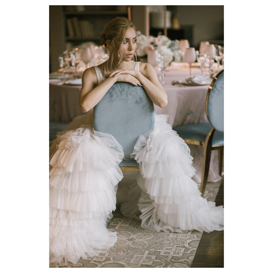 Стул Washington Gold, велюр серо-голубой - Фото миниатюра 3