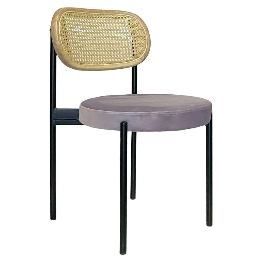 Стул Modern Black, Natural Rotango + Pale Orchid - Фото миниатюра 1