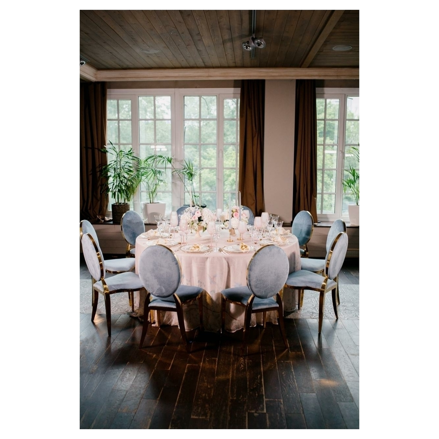 Стул Washington Gold, велюр серо-голубой - Фото миниатюра 2