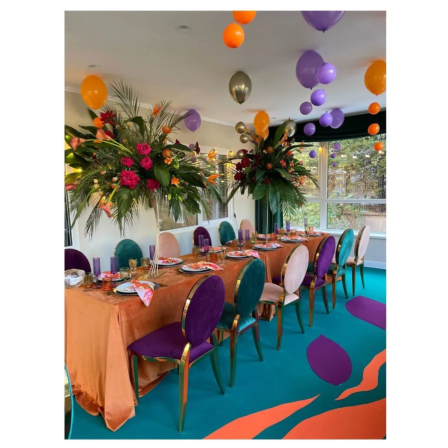 Стул Washington Gold, велюр сливовый - Фото миниатюра 6