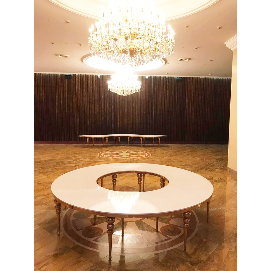 Столешница стола змейки-90, 1 модуль (белый глянцевый МДФ) - Фото миниатюра 2