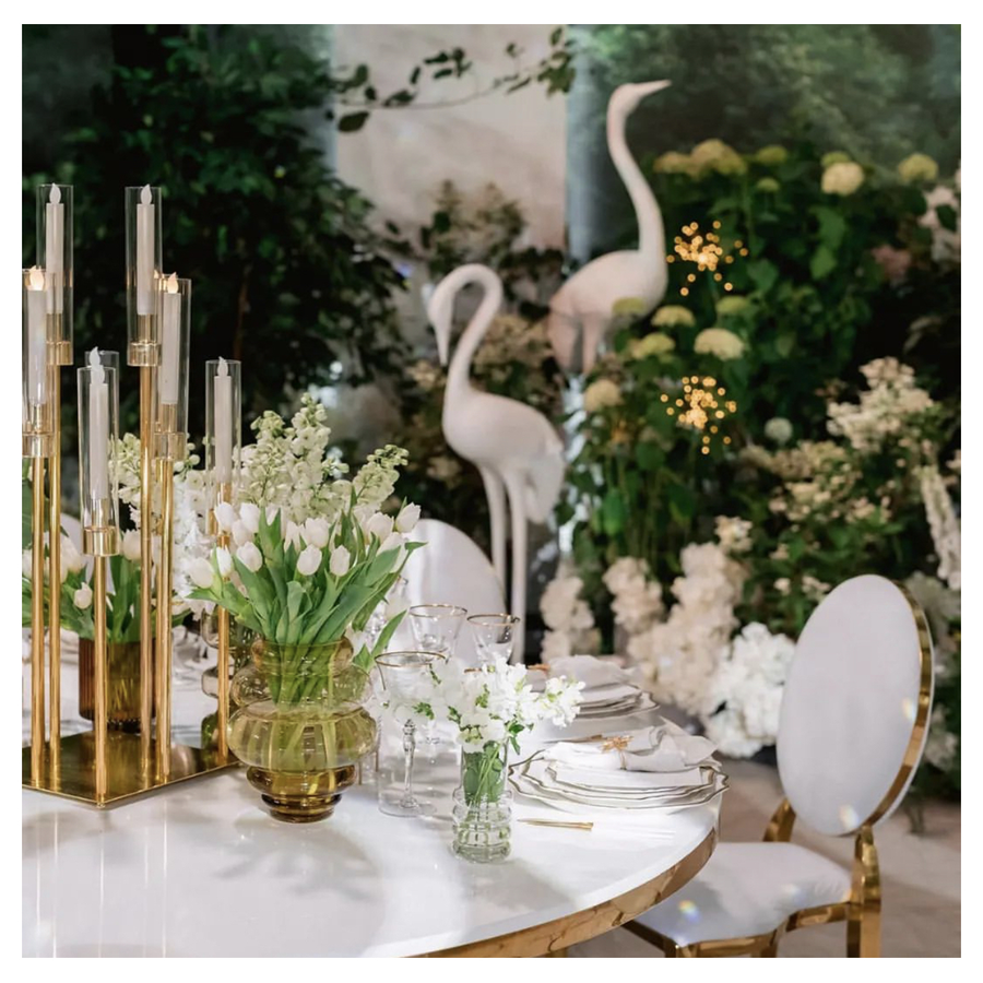 Канделябр золотой со стеклянными колбами Victory (10 стоек) - Фото миниатюра 6