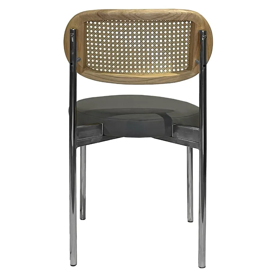 Стул Modern Silver, Natural Rotango + Basic серый (ЭКО-КОЖА) - Фото миниатюра 4