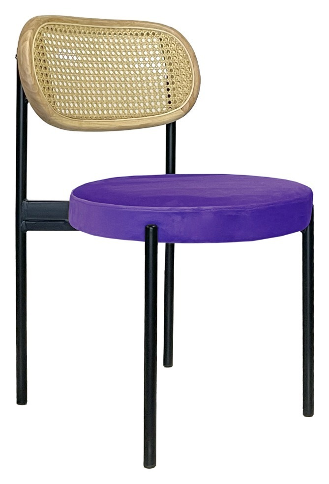 Стул Modern Black, Natural Rotango + Mysterious Purple