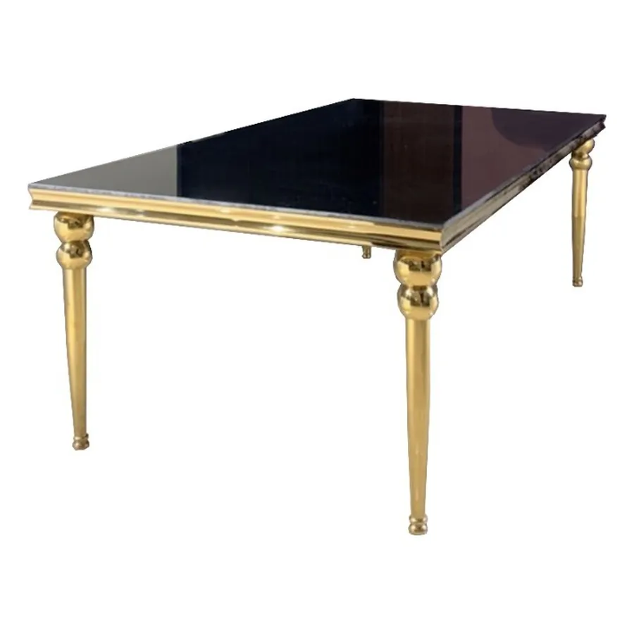 Прямоугольный стол Rectangle-Gold 240, темное зеркало - Фото миниатюра 2