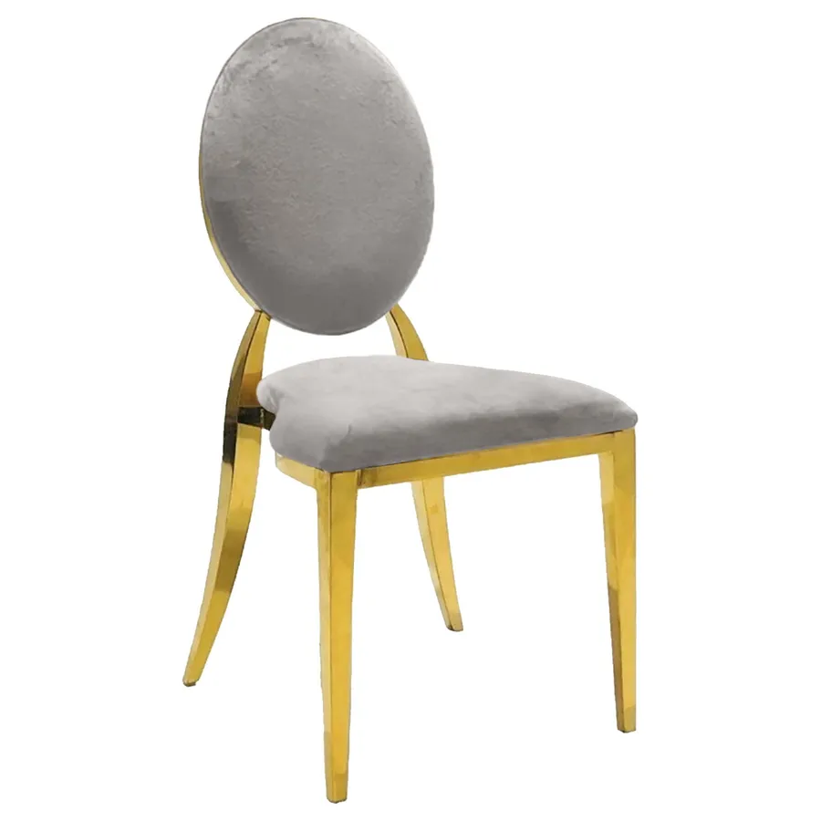 Стул Washington Gold, велюр светло-серый - Фото миниатюра 1