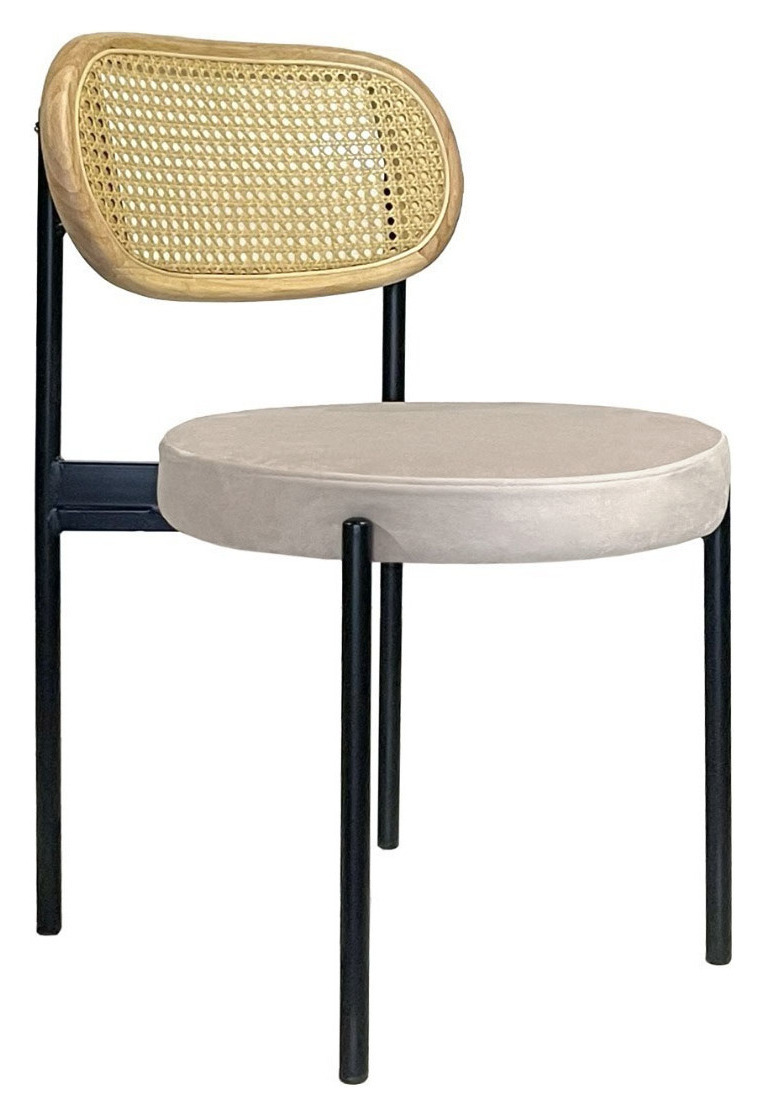 Стул Modern Black, Natural Rotango + Cream Bisquit