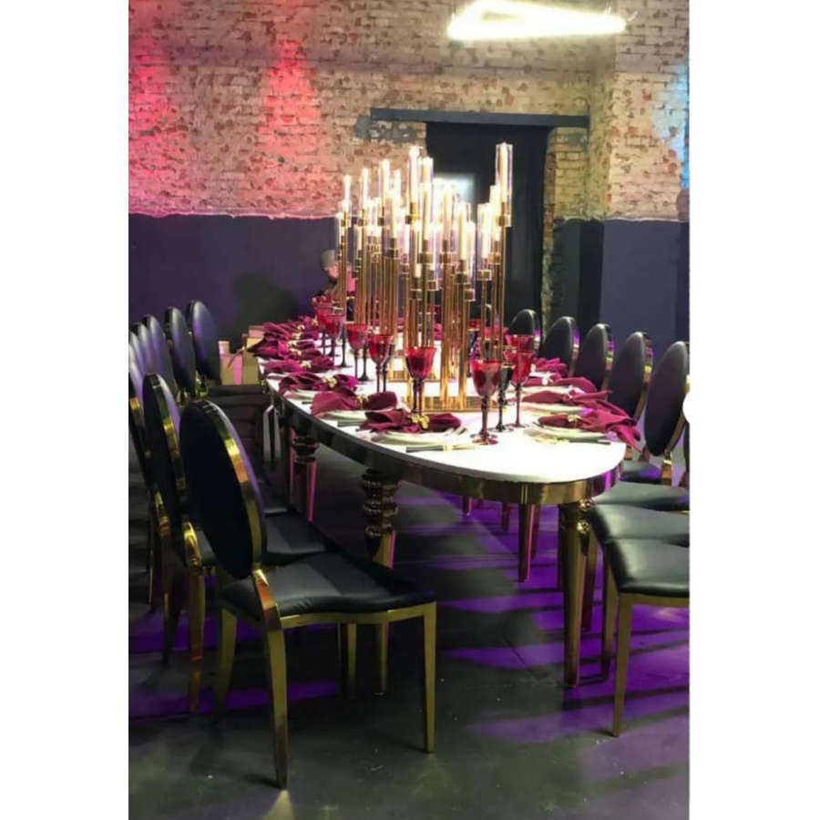 Канделябр золотой со стеклянными колбами Victory (10 стоек) - Фото миниатюра 5