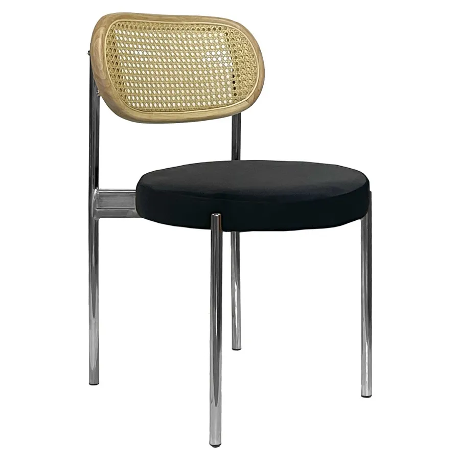 Стул Modern Silver, Natural Rotango + Total Black - Фото миниатюра 1