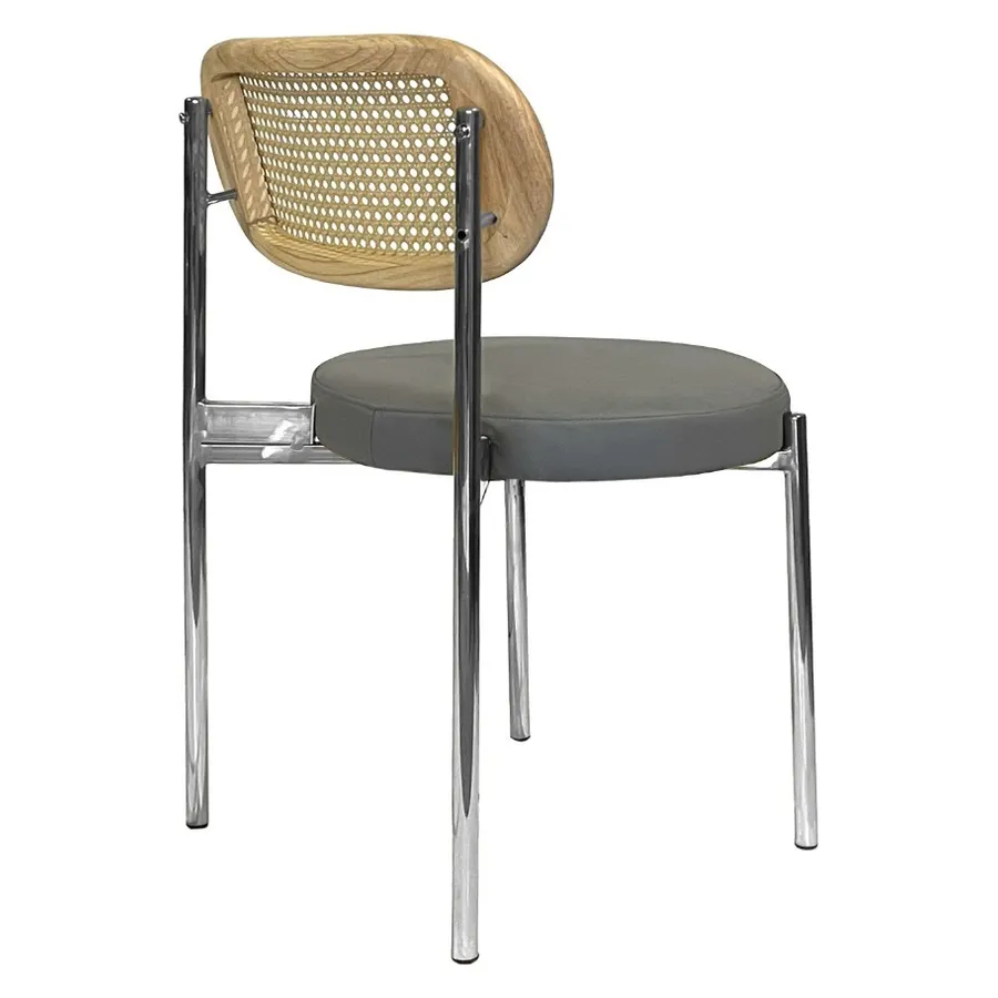 Стул Modern Silver, Natural Rotango + Basic серый (ЭКО-КОЖА) - Фото миниатюра 5