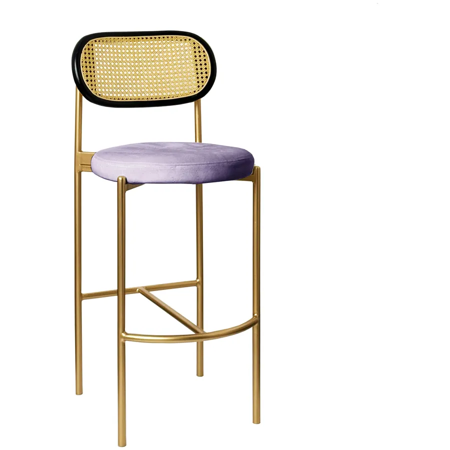 Стул барный Modern Comfy, Black Rotango+Pale Orchid (любой цвет каркаса) - Фото основное 1