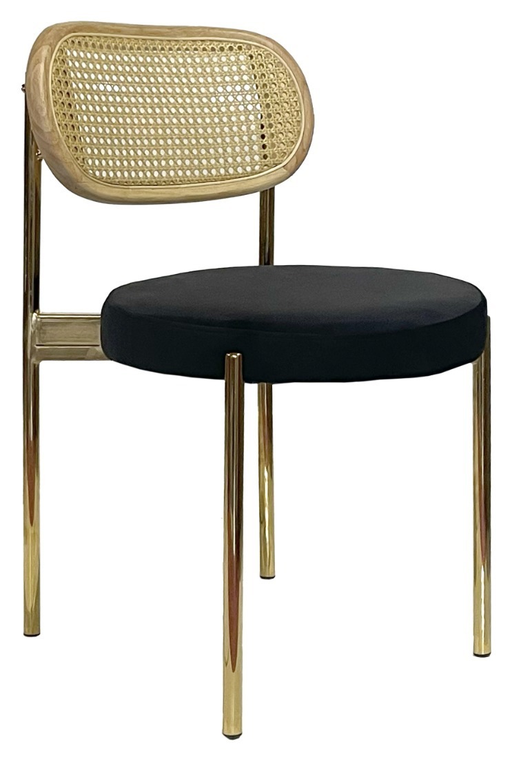 Стул Modern Gold, Natural Rotango + Total Black