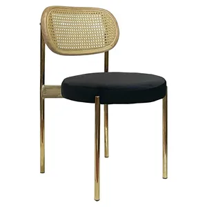 Стул Modern Gold, Natural Rotango + Total Black