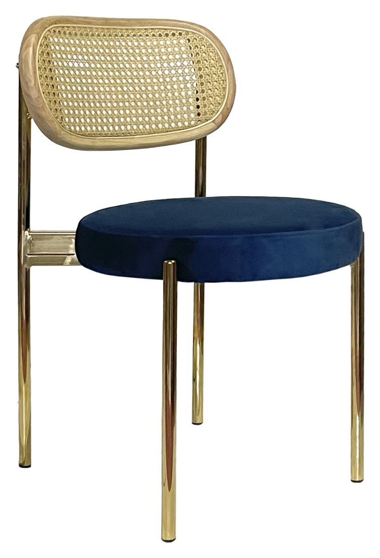 Стул Modern Gold, Natural Rotango + Navy