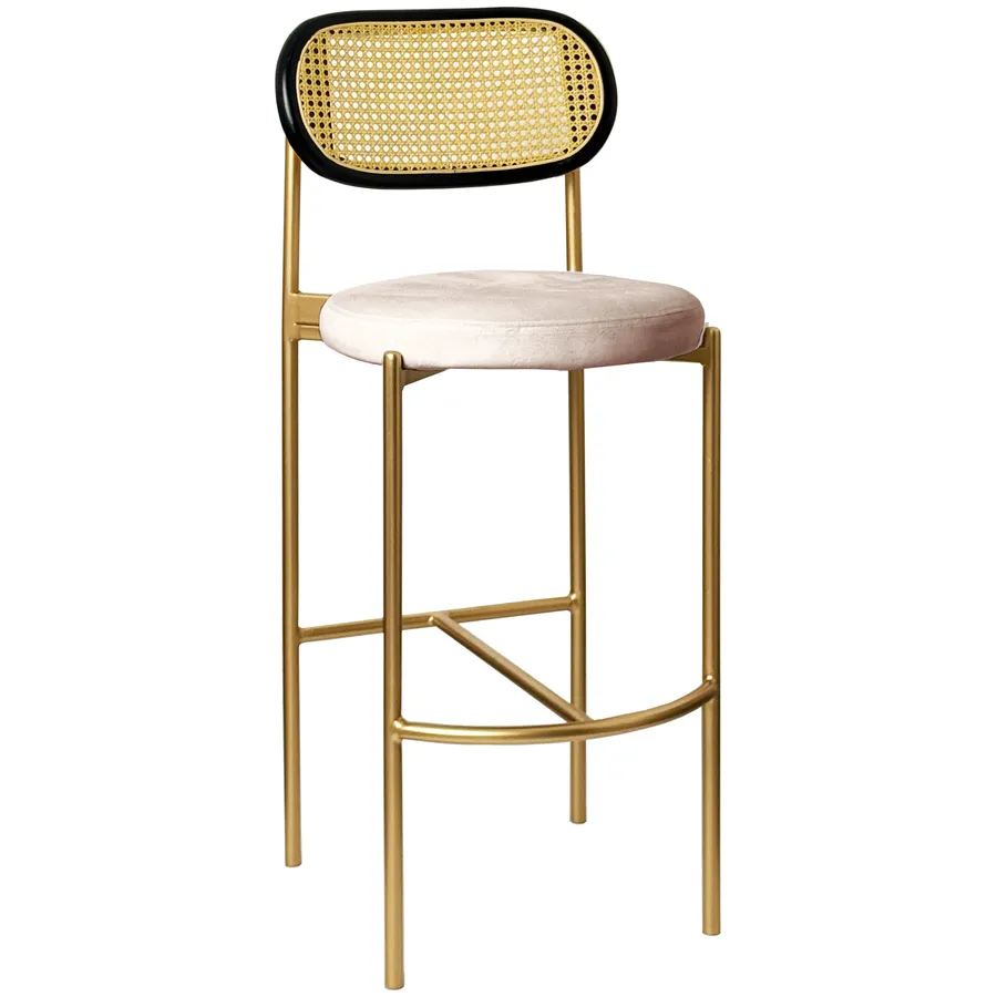 Стул барный Modern Comfy, Black Rotango+Cream Biscuit  (любой цвет каркаса) - Фото миниатюра 1