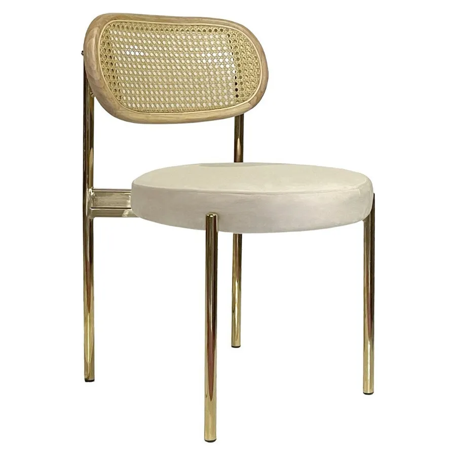 Стул Modern Gold, Natural Rotango + Cream Bisquit - Фото миниатюра 1