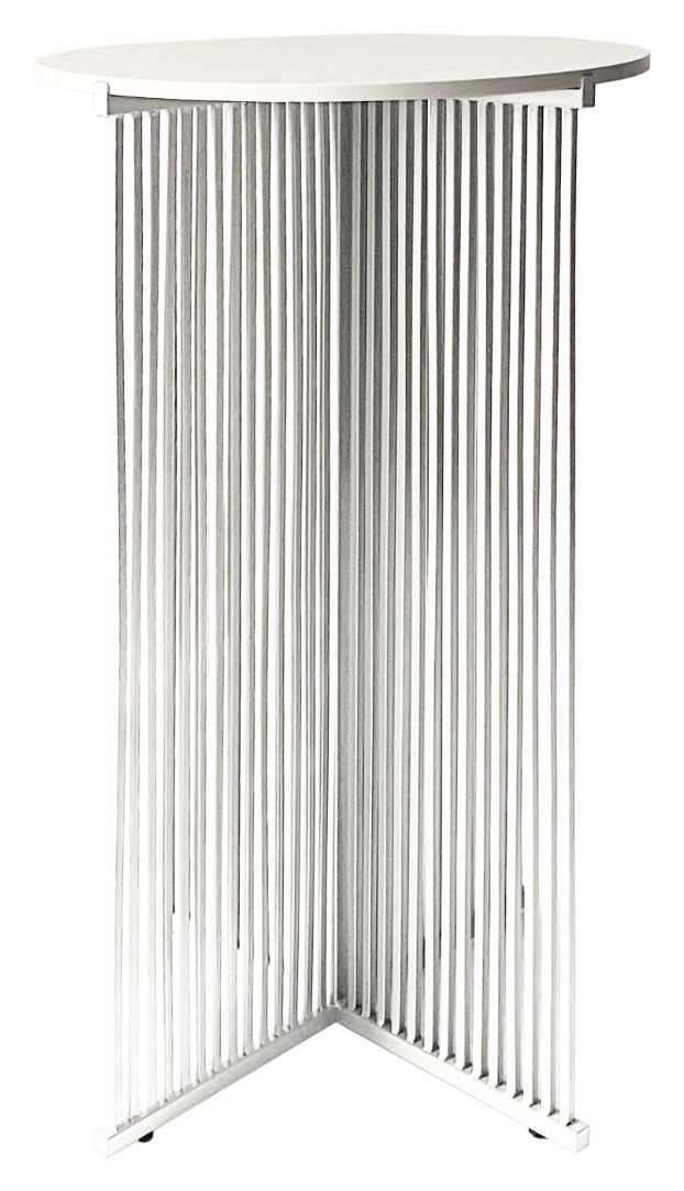Коктейльный стол Shredder White Circle c белой столешницей