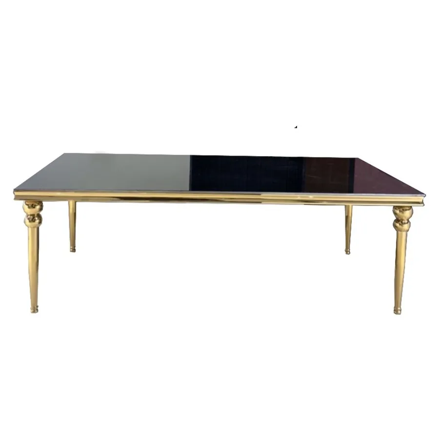 Прямоугольный стол Rectangle-Gold 240, темное зеркало - Фото миниатюра 1
