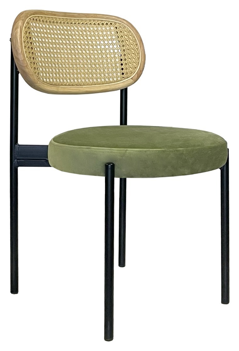 Стул Modern Black, Natural Rotango + Matcha