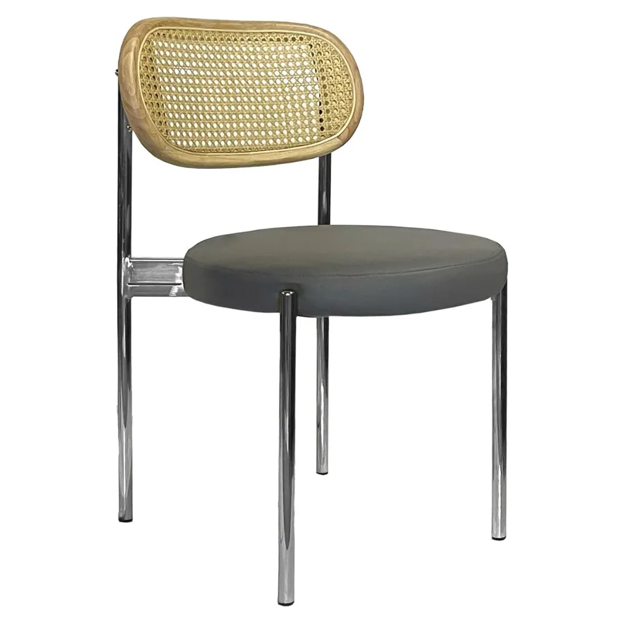 Стул Modern Silver, Natural Rotango + Basic серый (ЭКО-КОЖА) - Фото основное 1
