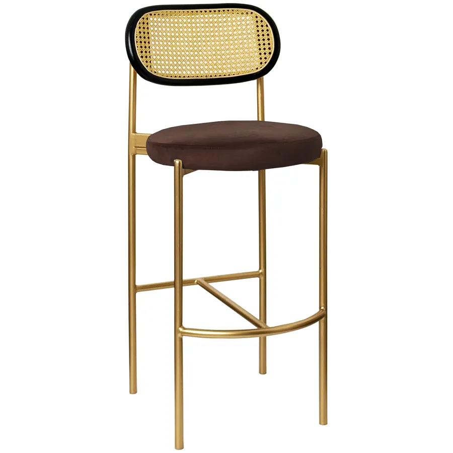 Стул барный Modern Comfy, Black Rotango+Choco Mocca  (любой цвет каркаса) - Фото миниатюра 1