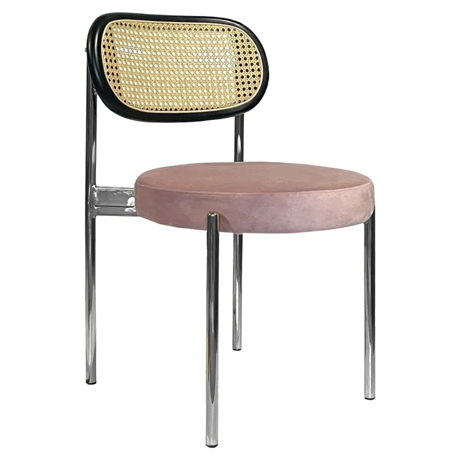 Стул Modern Silver, Black Rotango + Pink Lipstick - Фото основное 1