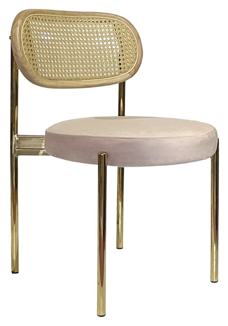 Стул Modern Gold, Natural Rotango + Rose Quartz