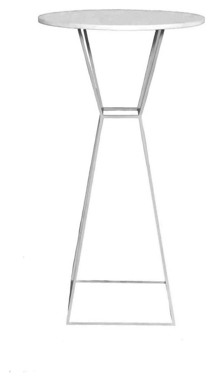 Коктейльный столик Hourglass Silver Circle