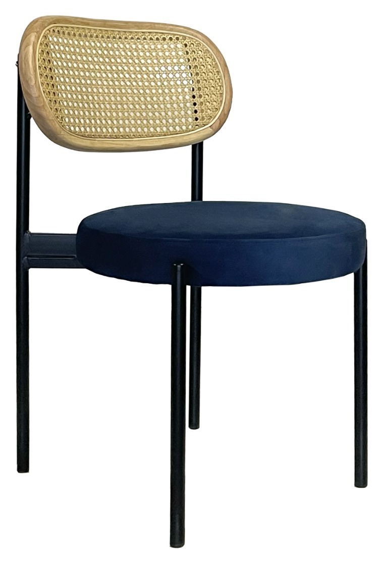 Стул Modern Black, Natural Rotango + Navy