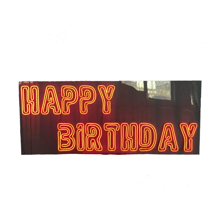 Неоновая надпись Happy Birthday красная - Фото миниатюра 2